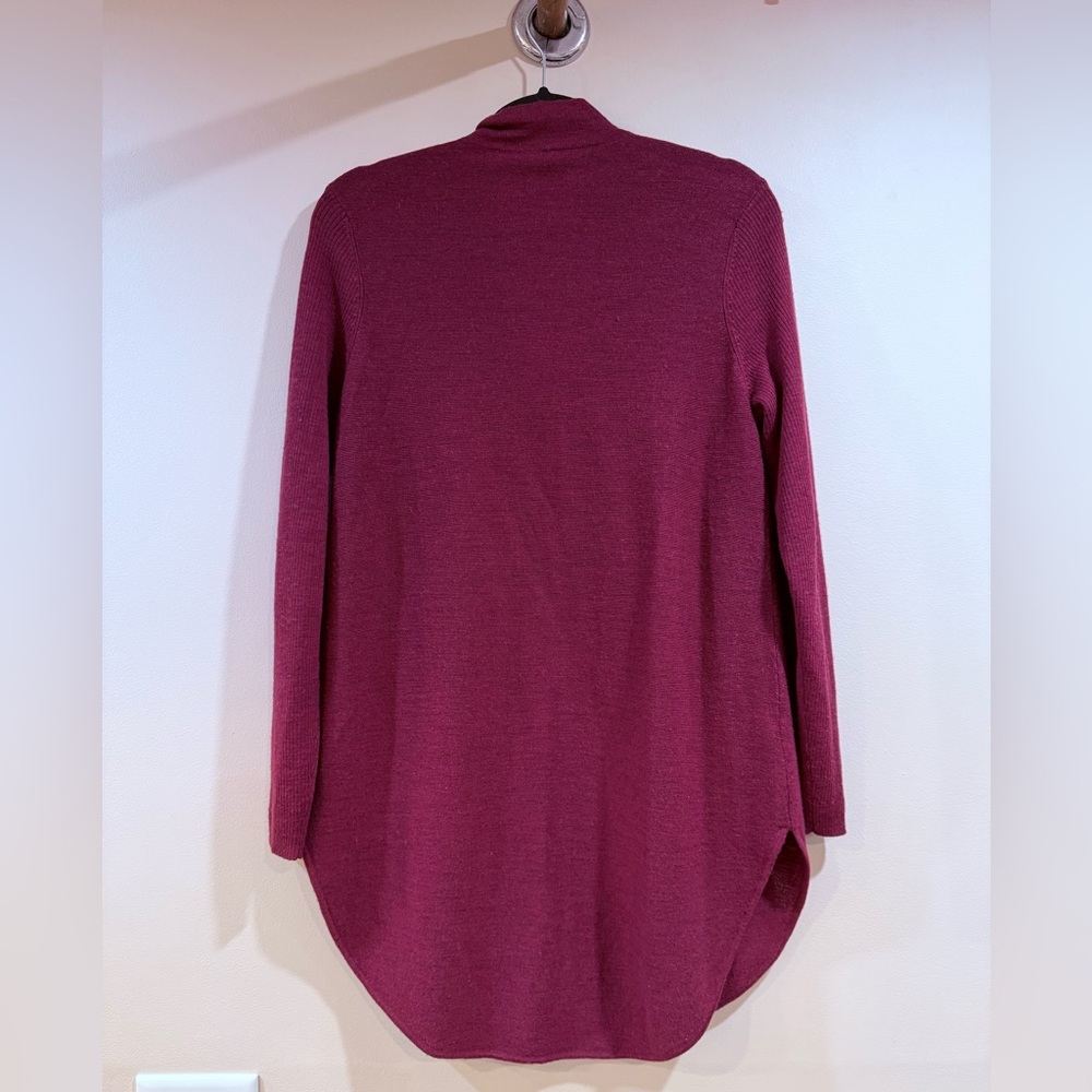 🔥Eileen Fisher Open-Front Burgundy Cardigan Sweater Women’s Size M EC🔥 - Picture 2 of 6